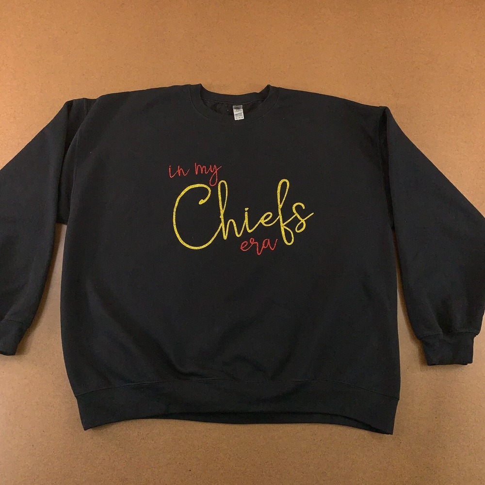 In My Chiefs Era Gildan Heavy Blend Adult XL Black Fleece Crew Neck Sweatshirt